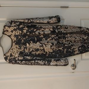 Black and silver sequin dress
